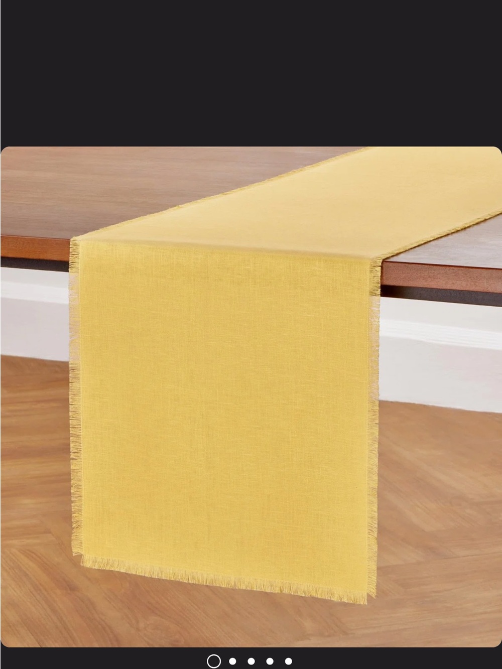NEW Solino Home 100% Pure Linen Table Runner, Fringe 14”x90” Marigold